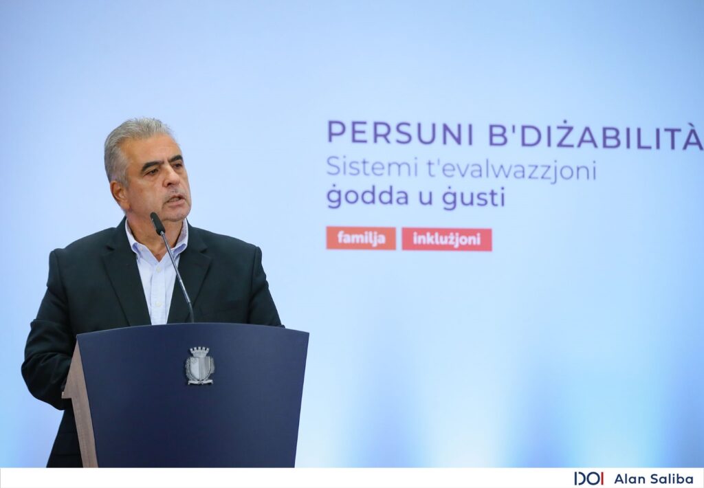 Il-Ministru Michael Falzon waqt l-intervent tiegħu