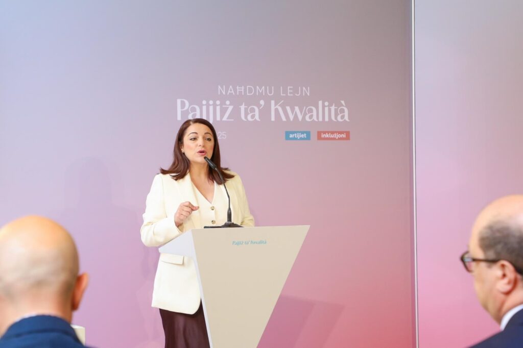 Il-Ministru Julia Farrugia waqt l-intervent tagħha