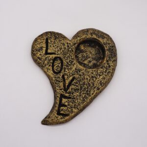 Heart-shaped candle holder
