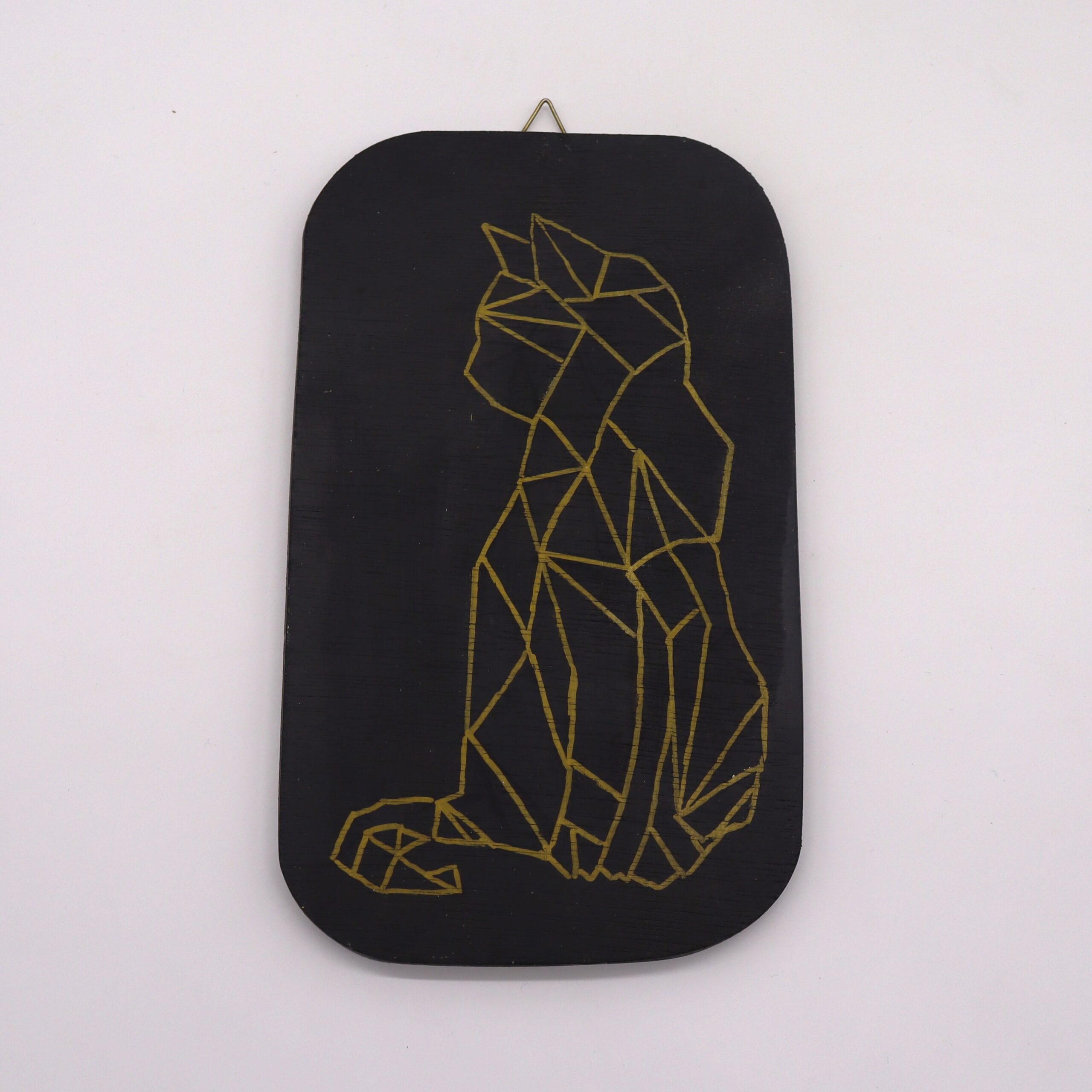 Geometric cat wooden decor
