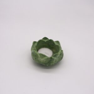 Green flower candle holder