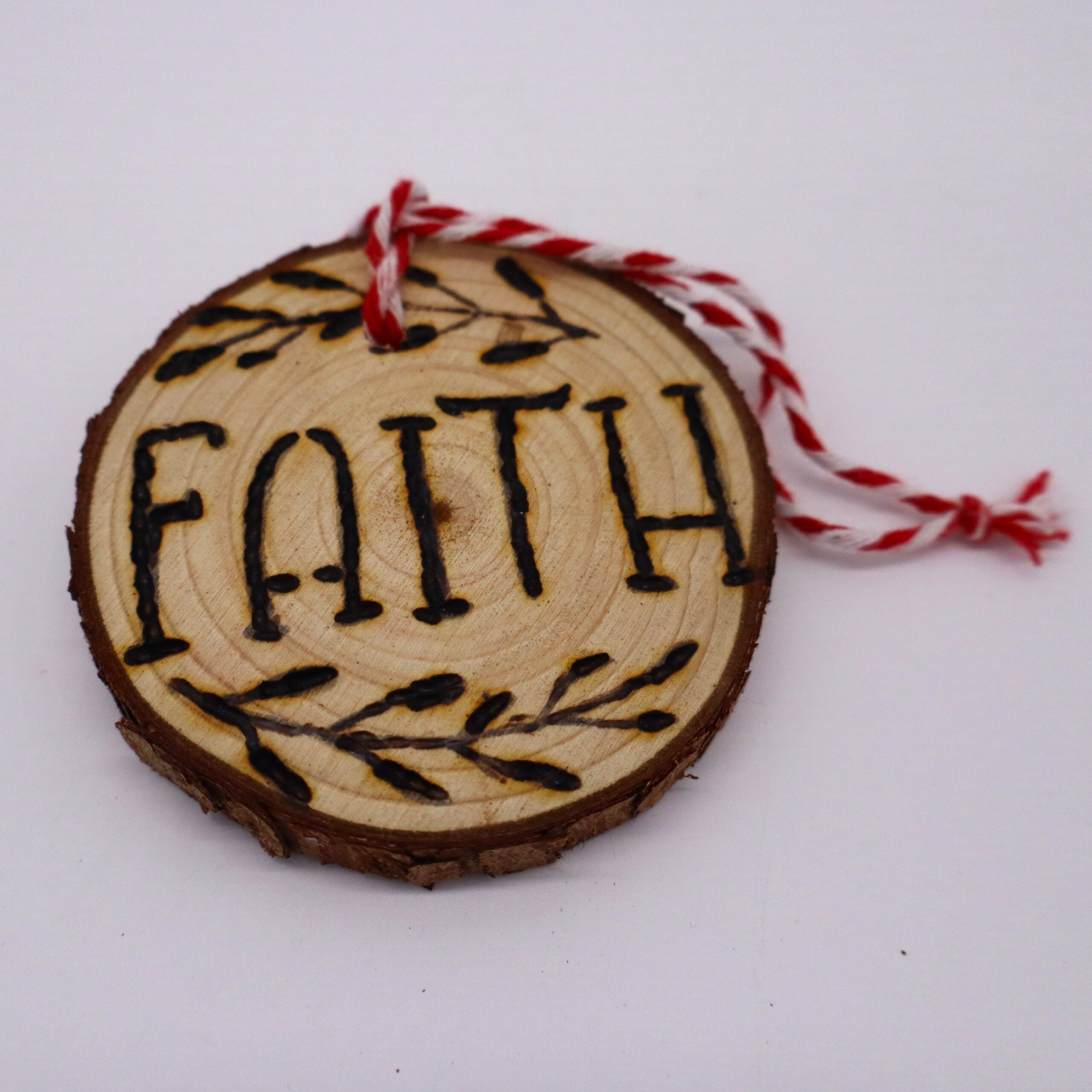 Faith Engraved Wood Christmas Decoration