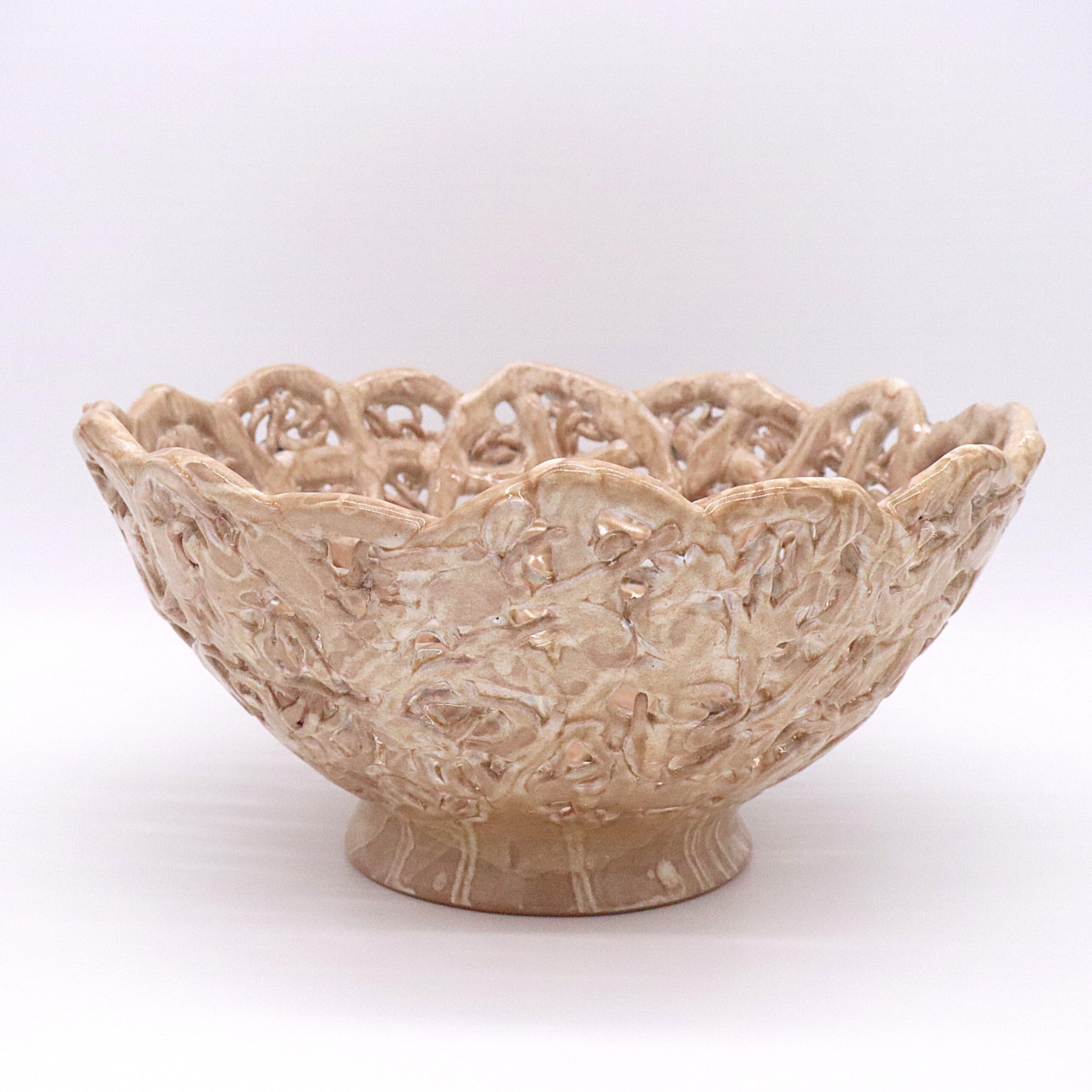 Tan Abstract Bowl